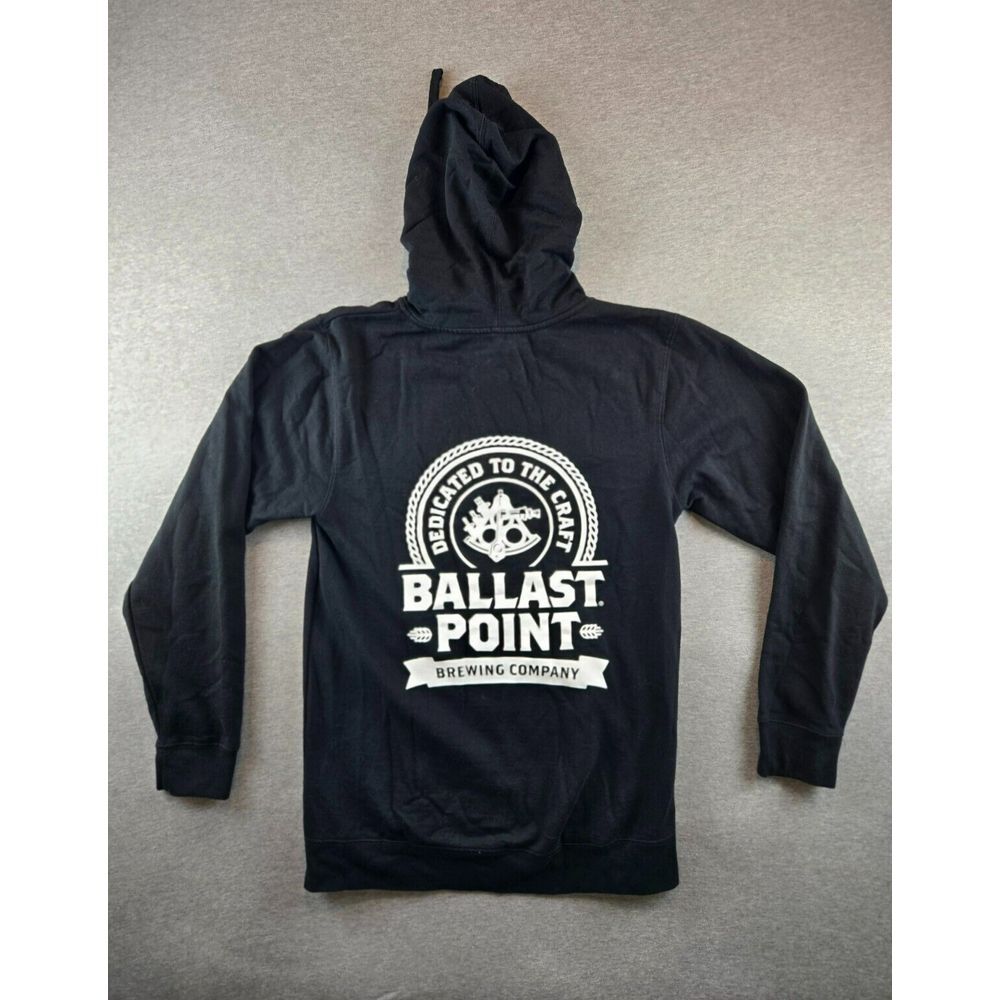 Vintage Ballast Point Brewing Co Hoodie Men's‎ Size Small Black Long Sleeve Y2K